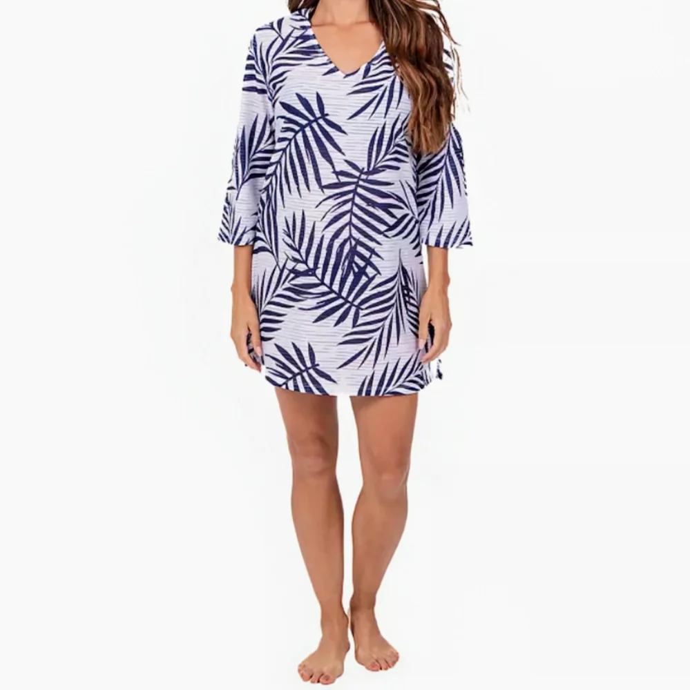 NWT, Portocruz Palm-Leaf, Swim Tunic, Cover-Up, Size XXL - Picture 2 of 13